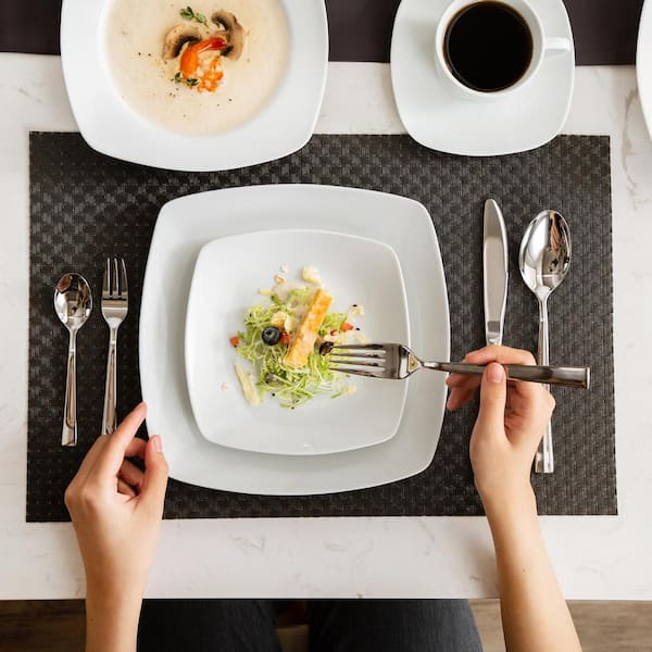 vancasso Julia 30-Piece Casual Ivory White Porcelain Dinnerware