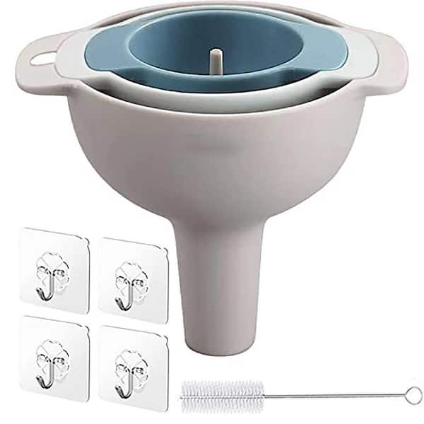 BPA-Free Food Grade Kitchen Funnels with Detachable Strainer Filter for Oil Liquid Powder Set of 4