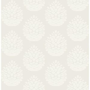 Chesapeake Mendocino Eggshell Linen Wallpaper, White