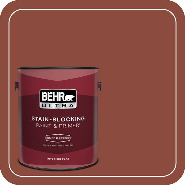 BEHR ULTRA 1 gal. #QE-14 Spiced Red Extra Durable Flat Interior Paint & Primer