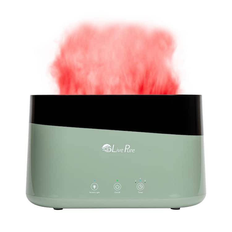 FILTER-MONSTER LivePure AquaFlame Ultrasonic Humidifier-Sage