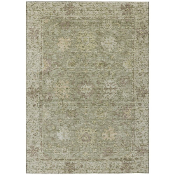 Chantille Machine Washable Indoor/Outdoor Abstract ACN2051 Sage 2 ft. 6 in. x 3 ft. 10 in. Area Rug
