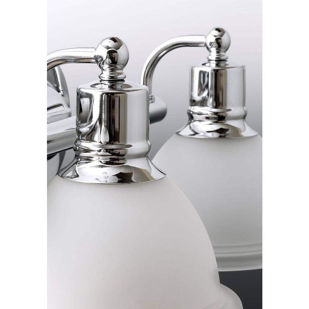 Polished Chrome 3-Light Bath Vanity with Etched Glass Shades
