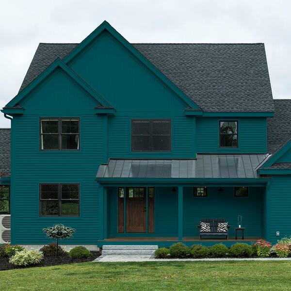 dark teal exterior house paint