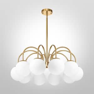 Olivia 10-Light Brushed Gold Contemporary Sputnik Chandelier