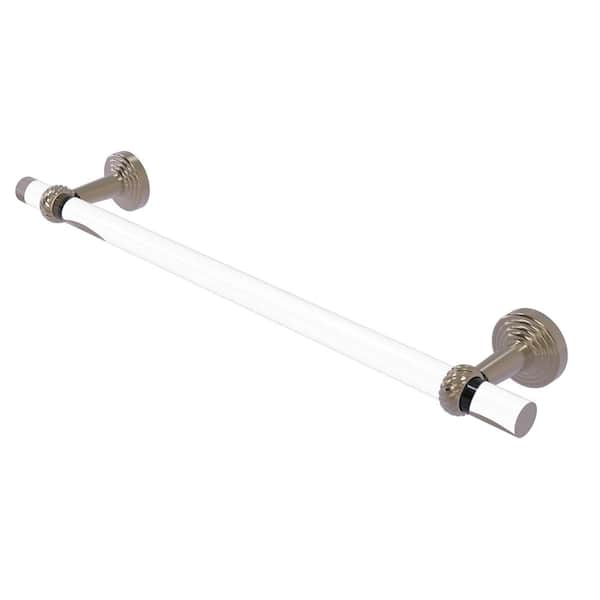 Allied Brass Pacific Beach Collection 24 in. Wall Mounted Towel Bar with Twisted Accents in Antique Pewter
