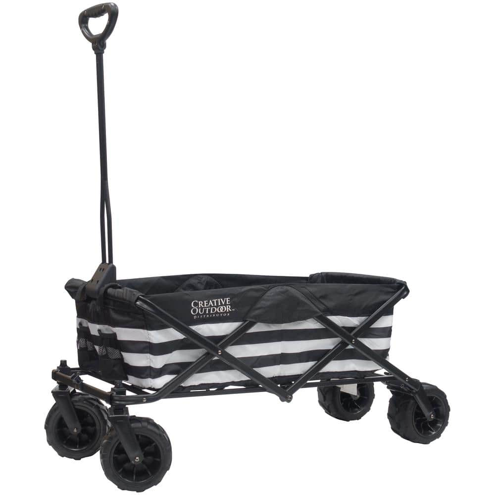  7 cu.ft. Metal Folding Garden Cart in Stripes