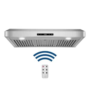 30 in. 500 CFM Ducted Under Cabinet Range Hood with Digital Touch Display and LED Lights in Stainless Steel