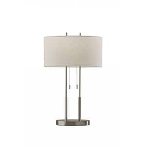 27 in. Silver Standard Light Bulb Bedside Table Lamp