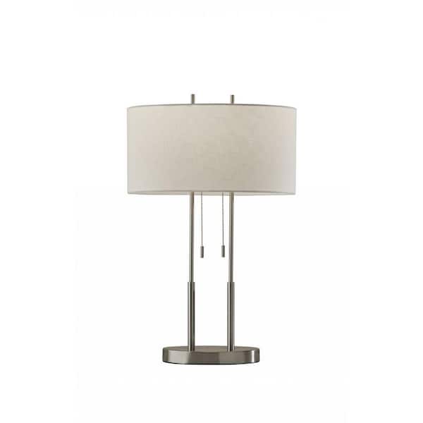 HomeRoots 27 in. Silver Standard Light Bulb Bedside Table Lamp