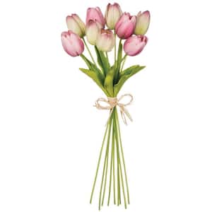 15 in. Purple Artificial Tulip Bouquet