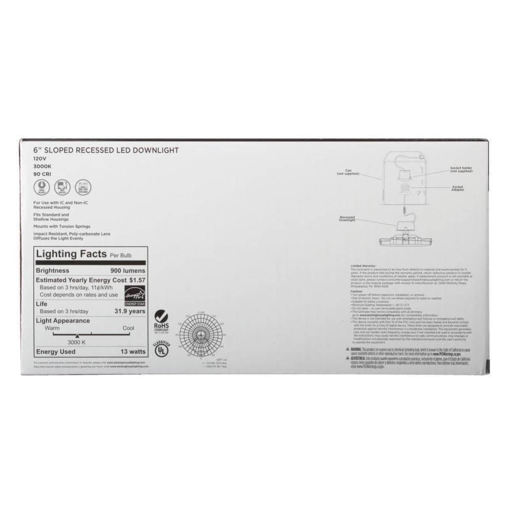 Sleek White Aluminum 7.28" LED Recessed Lighting Kit for Indoor/Outdoor