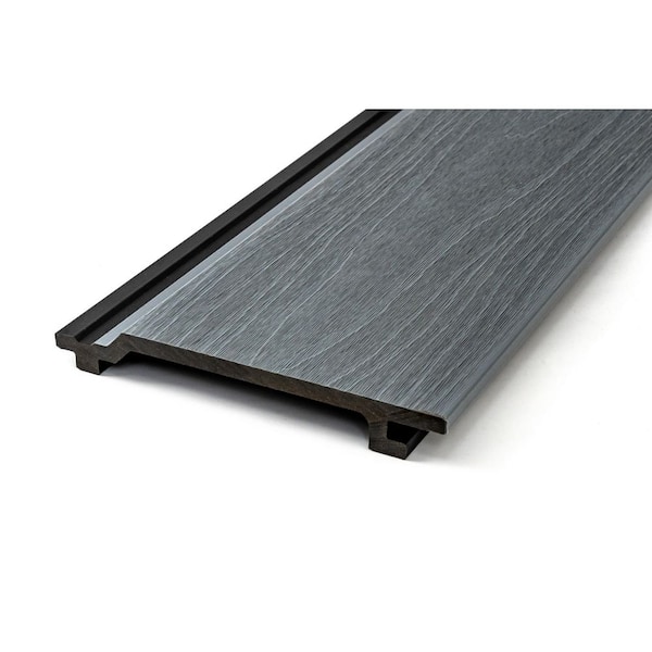 Ejoy 6.14 in. W x 94.49 in. L Coastal Gray Shiplap Composite