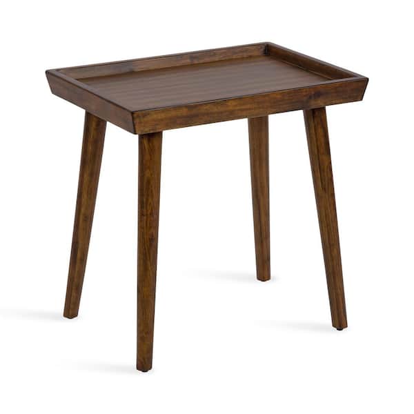 Kate and Laurel Eastmont 16 in. W. Walnut Brown Rectangle Mid Century Wood Side Table