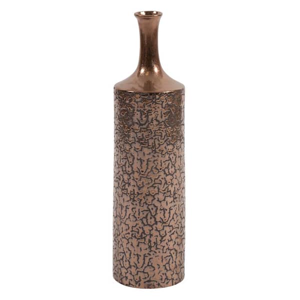 Unbranded Small Crackled Metallic Bronze Decorative Vase