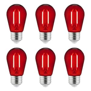 25-Watt Equivalent S14 Dimmable UL Listed E26 Base LED Decorative Light Bulbs, Red, (6 Pack)