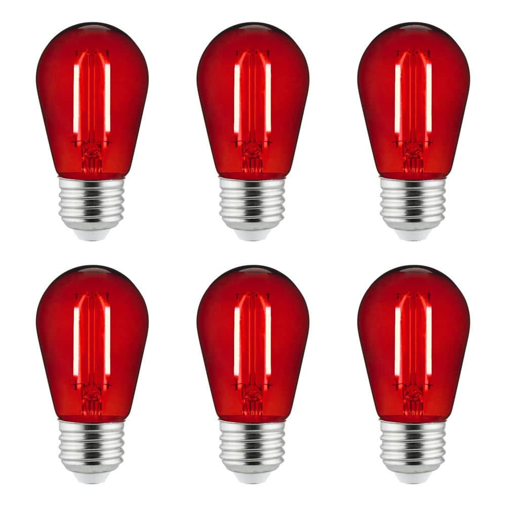 25-Watt Equivalent S14 Dimmable UL Listed E26 Base LED Decorative Light Bulbs, Red, (6 Pack) price history on PriceWatchPro
