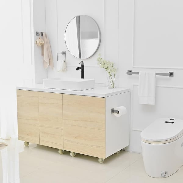 5-Piece Bath Hardware Set Towel Bar, Included 2 Towel Hook, Toilet Paper Holder Towel Ring Brushed Nickel