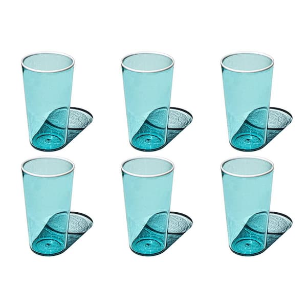 ABODE HOMEWARES Contrast 21 oz. Dishwasher Safe Turquoise Acrylic Drinking  Glass DK26199587