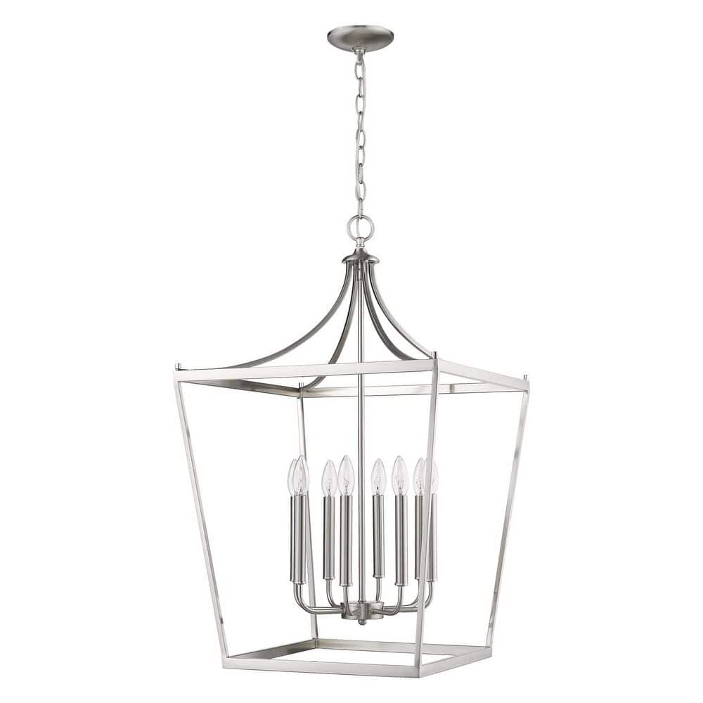 60-Watt 8-Light Nickel Pendant Light with Metal, No Bulbs Included price history on PriceWatchPro