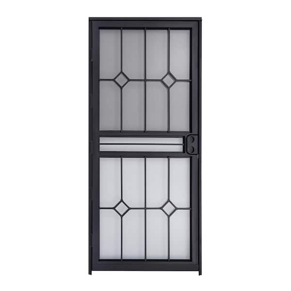 Regal 32 in. x 80 in. Universal/Reversible Black Steel Storm Security Door