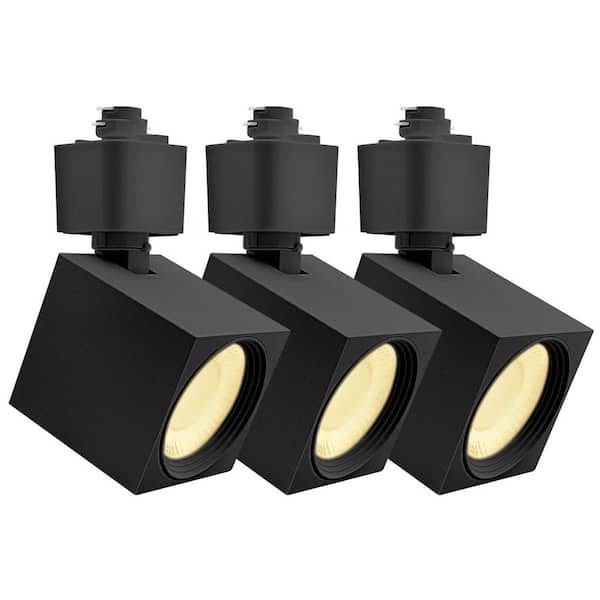 2 in. Integrated LED Track Light, 5CCT, CRI90, 10W, 800LM, Adjustable 358°+ 90° Tilt, Dimmable, ETL Square Black 3 Pack