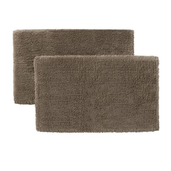 StyleWell Fawn Brown 19 in. x 34 in. NonSkid Cotton Bath Rug (Set of 2