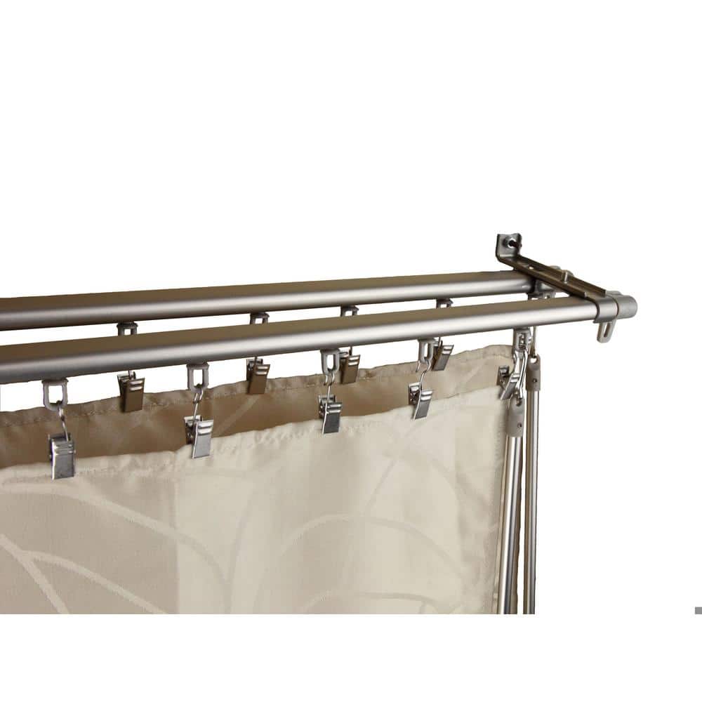 Adjustable Silver Sliding Curtain Track 66" - 120"