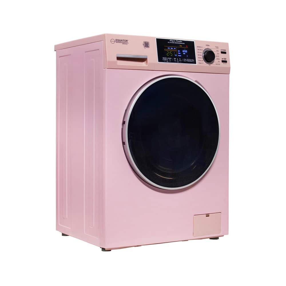 1.62 cu. ft. All-in-One Washer Dryer Combo Ventless/Vented Pet Cycle 110-Volt in Pink