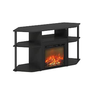 Jensen 47.09 in. Freestanding Wood Smart Electric Corner Fireplace TV Stand in Americano/Black