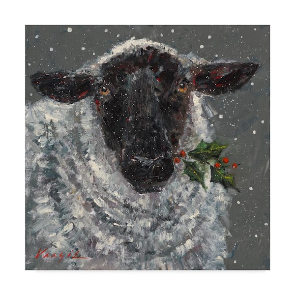 Trademark Fine Art Wren The Christmas Sheep by Mary Miller Veazie Hidden Frame Animal 18 in. x 18 in.