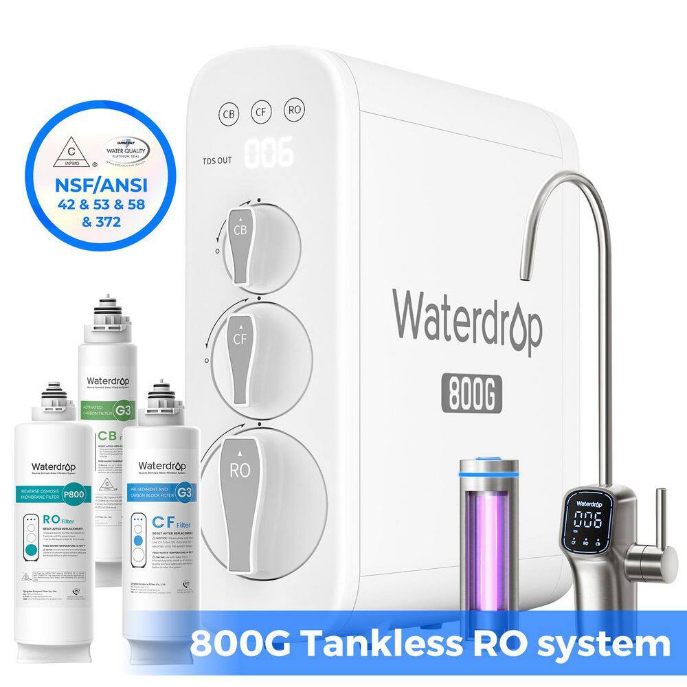 G3P800 Reverse Osmosis System, 800 GPD, NSF/ANSI 42,58,372 Certified, 3:1 Pure to Drain, Tankless, Extra CFCBRO Filter price history on PriceWatchPro