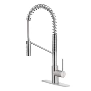 Oletto Single-Handle Pull-Down Sprayer Kitchen Faucet in all-Brite Spot-Free Stainless Steel