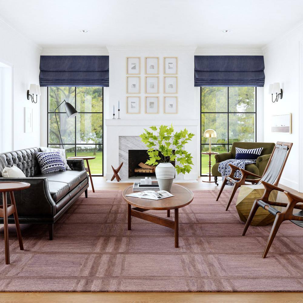 Mauve Wool Rectangular 10' x 14' Handmade Tufted Area Rug