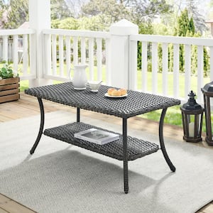 Brentwood Gray Wicker Rectangle Outdoor Coffee Table
