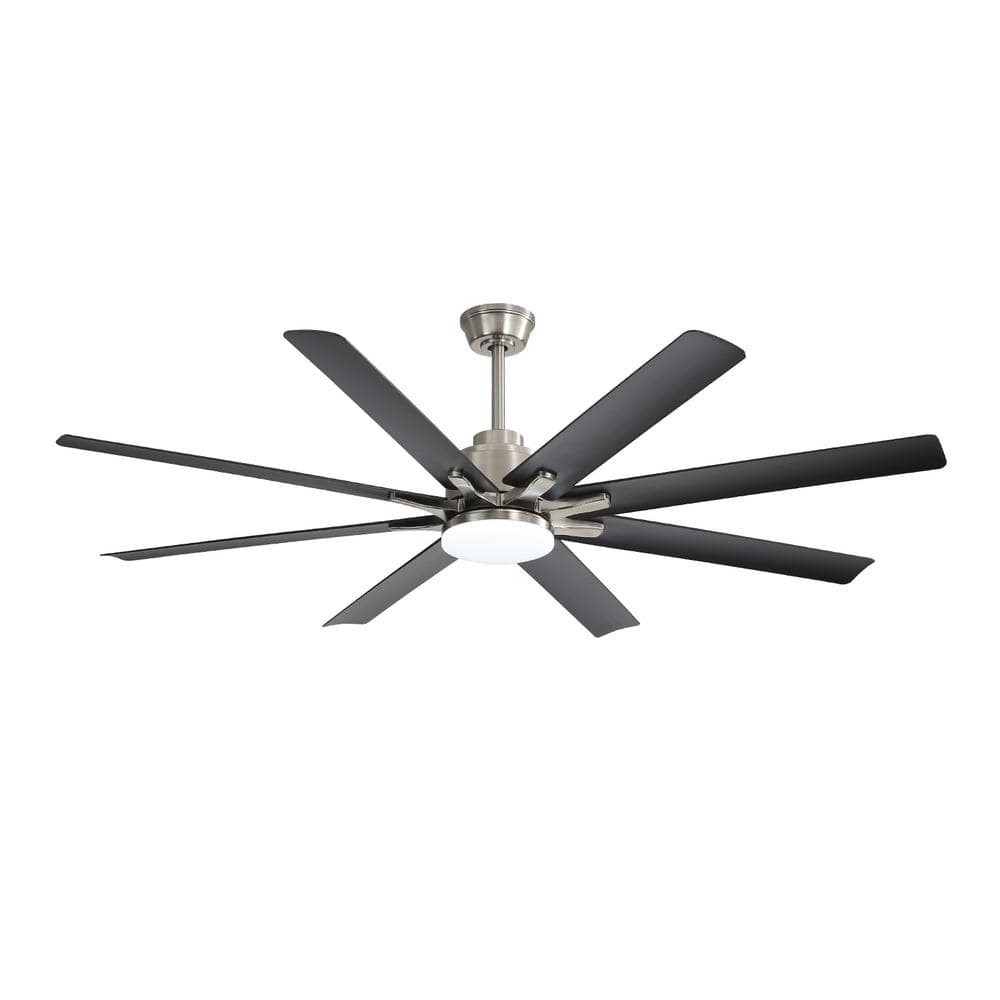 66 in. Indoor Brushed Nickel Modern Reversible Noiseless DC Motor Ceiling F