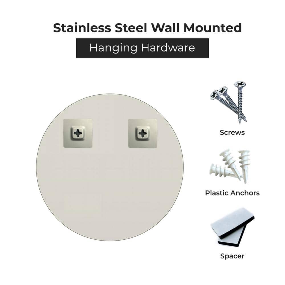 30" Round Frameless Polished Bathroom Vanity Mirror