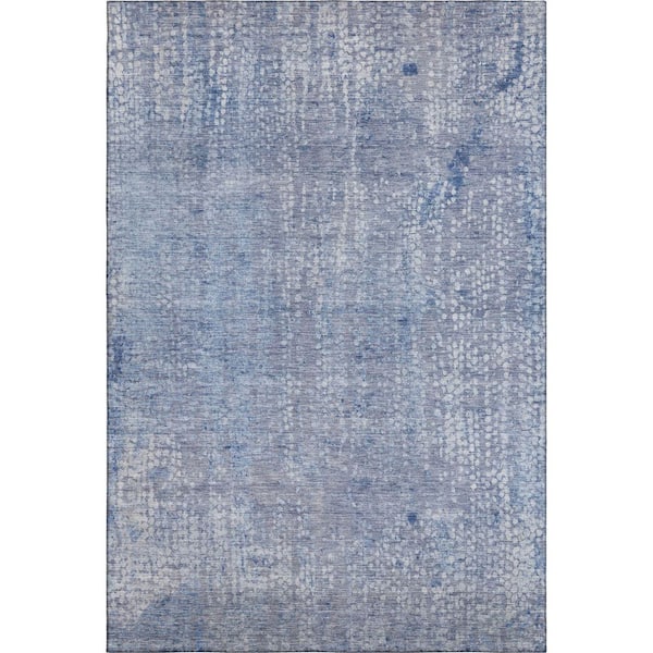Mayfield Premium Machine Washable Abstract AMF2087 Blue 3 ft. x 4 ft. Area Rug