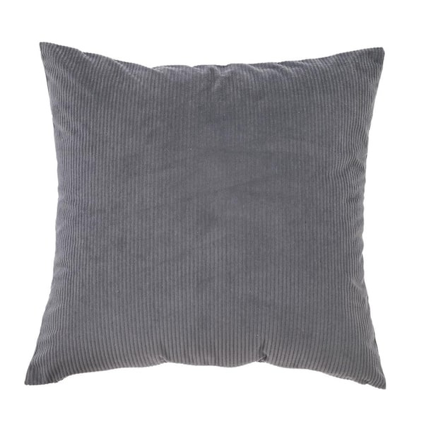 FRESHMINT Corda Ribbed Throw Pillow 18 in. x 18 in. Gray