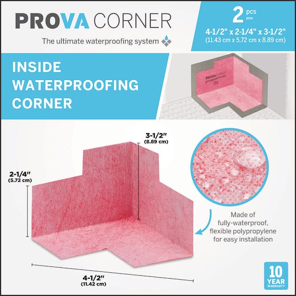 4.63 in. W x 5.88 in. L Prova Corner Shower Kit Inside-Set of 2