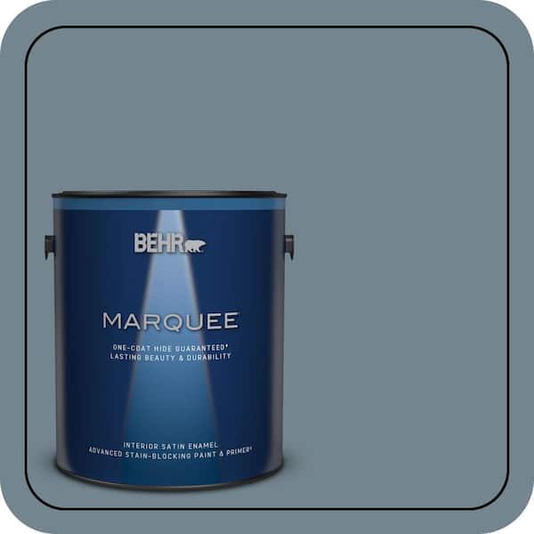 BEHR MARQUEE 1 gal. #N480-5 Adirondack Blue One-Coat Hide Satin Enamel Interior Paint & Primer