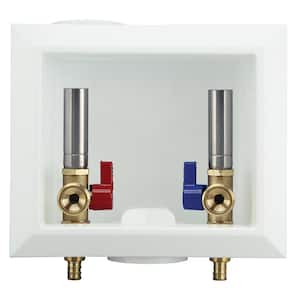 1/2 in. Brass PEX-B Barb x 3/4 in. Male Hose Thread Washing Machine Outlet Box With Hammer Arrestor