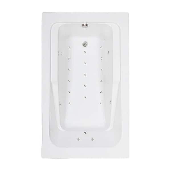 Comfortflo 66 in. x 42 in. Acrylic Rectangular Drop-in Air Bathtub with Reversible Drain in Biscuit