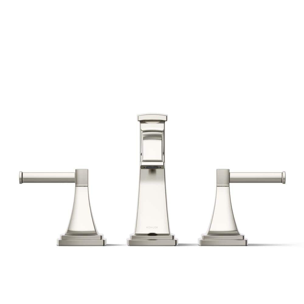 Vibrant Polished Nickel Widespread Bathtub Faucet with Lever Handles