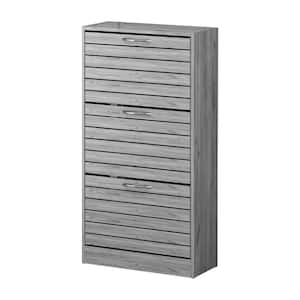 42.3 in. H x 22.4 in. W Gray Shoe Storage Cabinet with 3-Drawers
