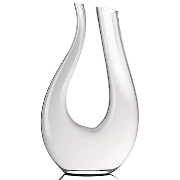 Classic 25.4 oz. Lead-Free Glass Wine Decanter with Drip-Free Tapered Lip, U-Shaped Easy-Clean Design, Large Capacity