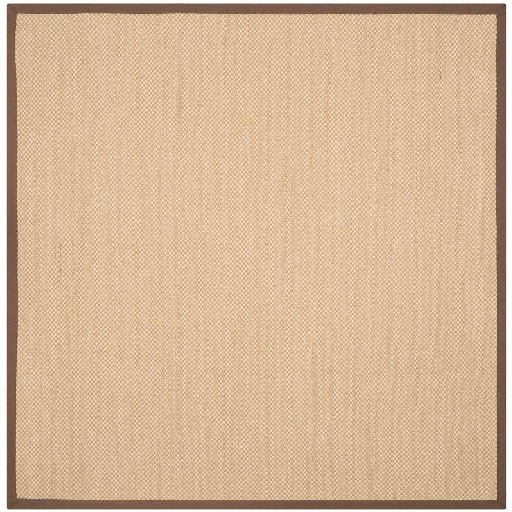 Maize and Brown Square Cotton Rug with Non-slip Backing