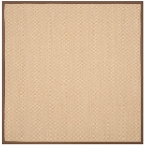 Natural Fiber Maize/Brown 6 ft. x 6 ft. Square Border Area Rug