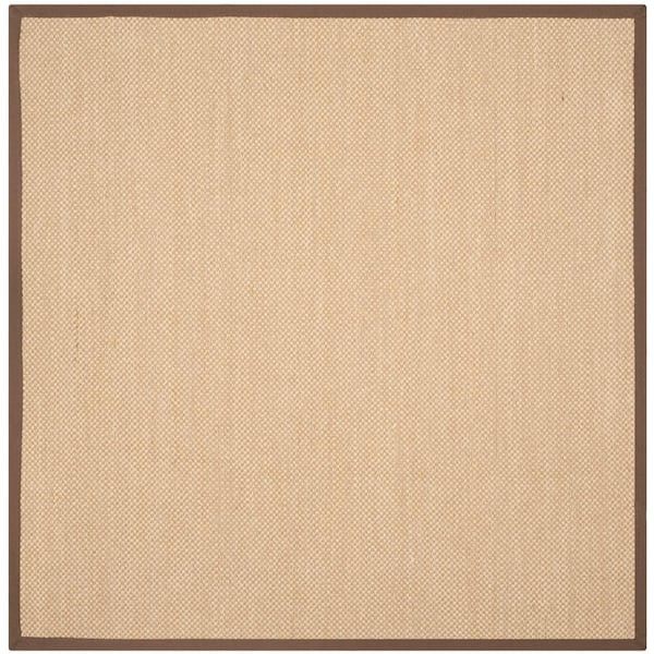 Natural Fiber Maize/Brown 6 ft. x 6 ft. Woven Border Square Area Rug