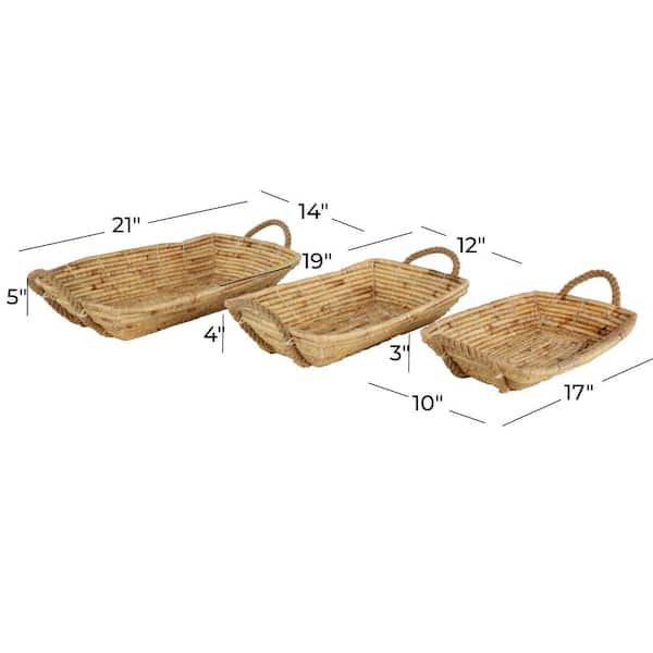 Litton Lane - Beige Eclectic Tray (Set of 3)